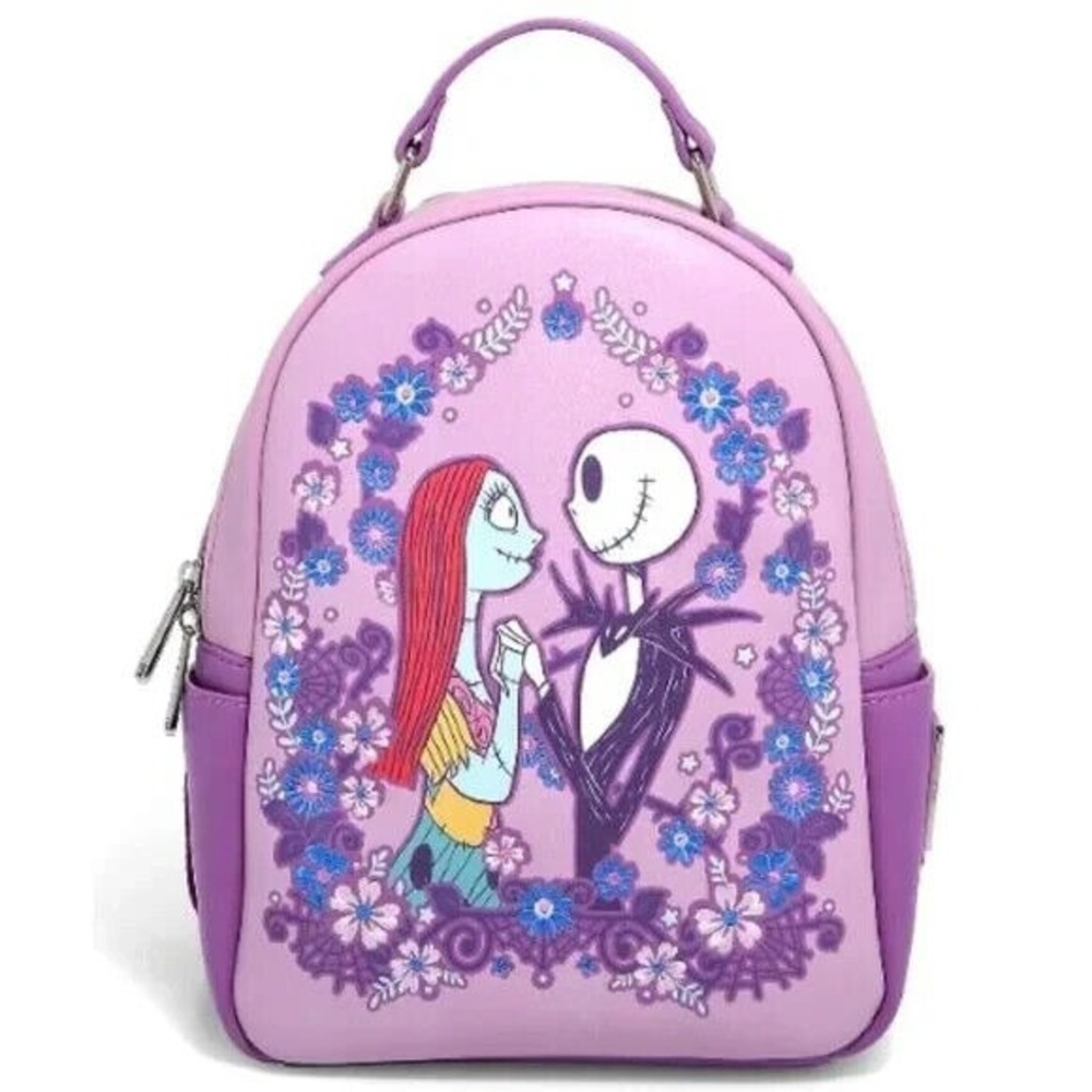 Loungefly Disney Nightmare Before Christmas Jack‎ & Sally Spring Floral Backpack